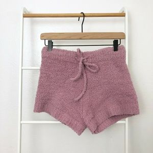 Forever 21 Purple Fuzzy Sherpa High Waist Shorts
